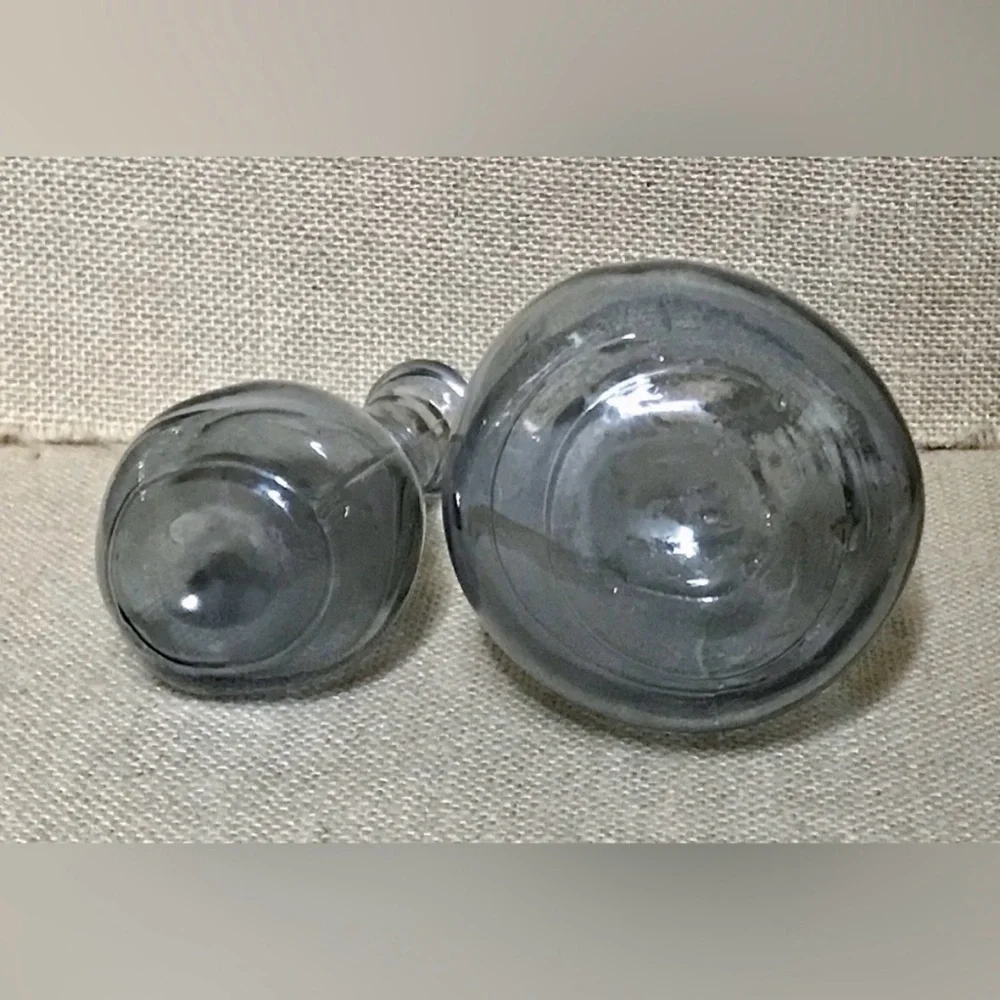 IKEA Vorvind Mini Smoked Glass Bud Vase Set Varvind Smoky Gray Fun Curved